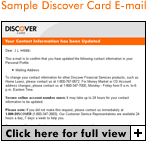 Sample Discover Card E-mail