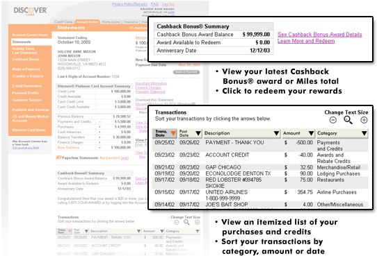 Online Statements Sample Online Statements Sample